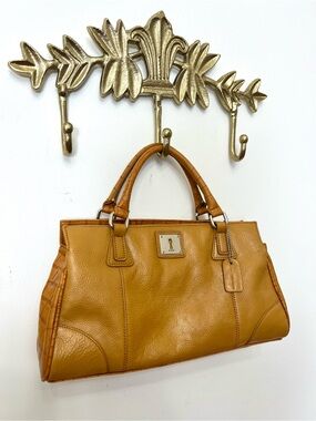 Genuine leather Leather handbag with Top Handles